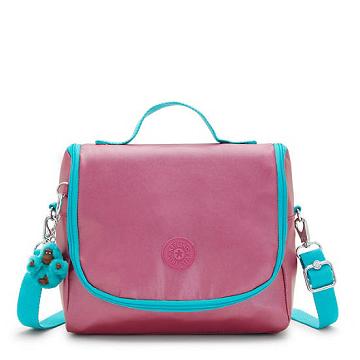 Kipling New Kichirou Metallic Lunch Bag Tassen Roze Beige | BE 2156MQ